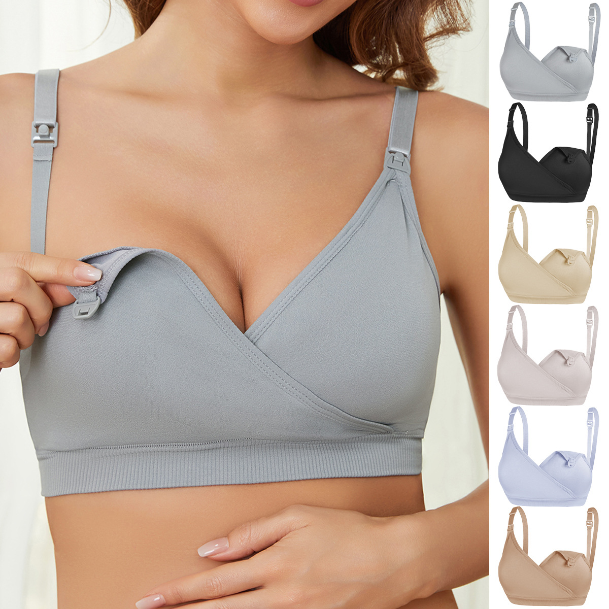 Nursing Bra Clip - Wire-Free Maternity Nursing Bra Nylon Seamless
